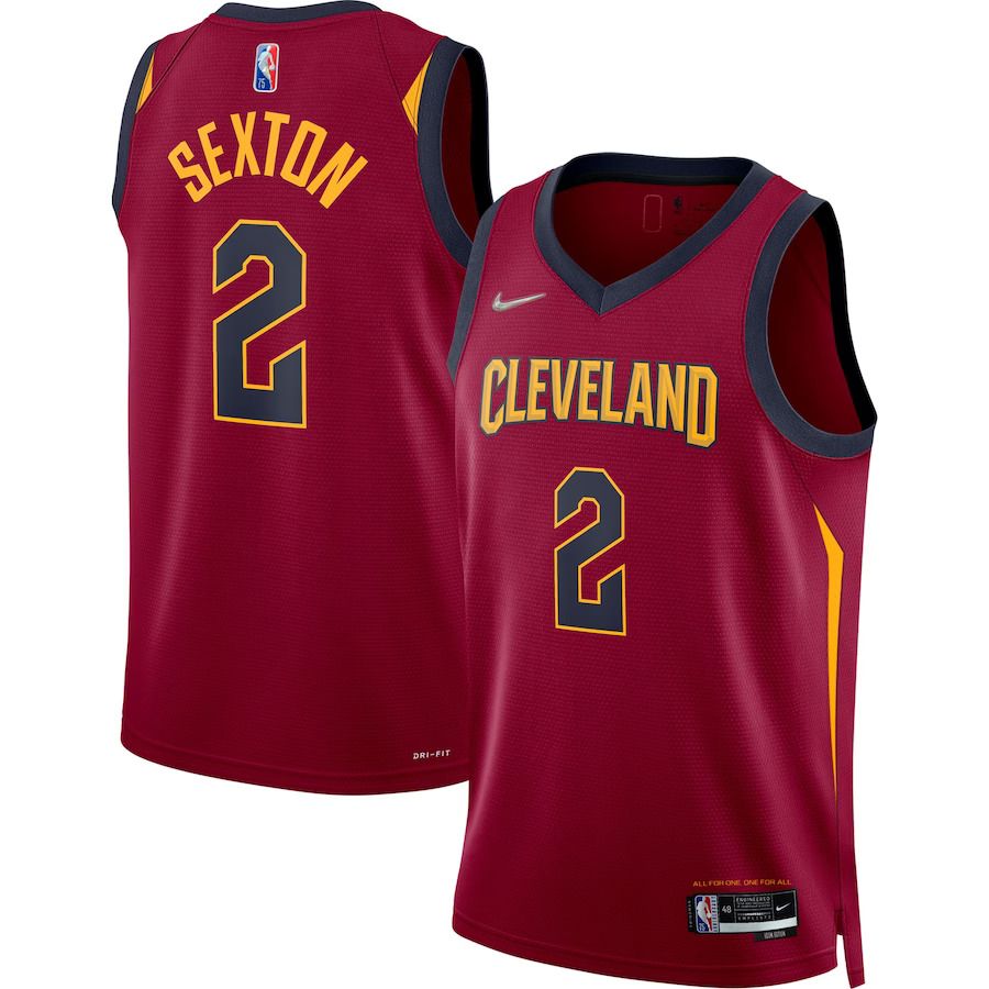 Men Cleveland Cavaliers 2 Collin Sexton Nike Wine Diamond Swingman NBA Jersey